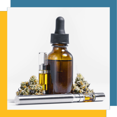 Oil bottle, flower, and cartridges