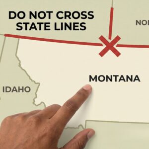 a DO NOT CROSS STATE LINES graphic pointing to the state of Montana.
