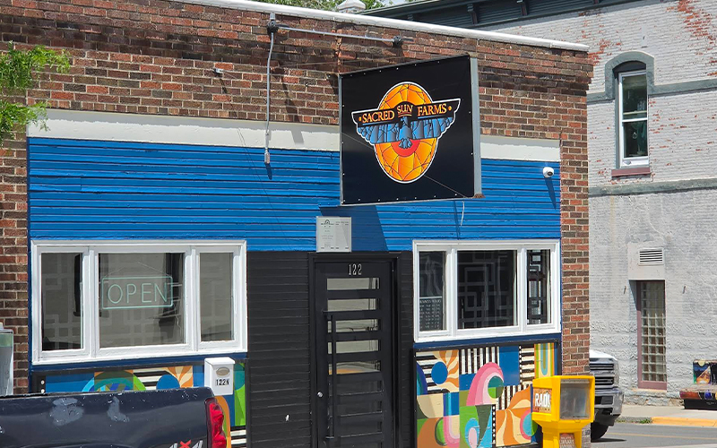 A storefront view of Sacred Sun Farms in Helena