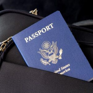United States passport in a purse